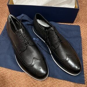 Mark Nolan Jasper Brand New Black Leather Oxfords Wingtip Sneakers Size 14